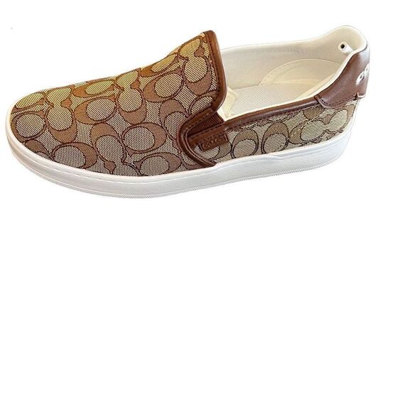 COACH Signature Logo Print Sneakers size 8.5 - Picture 1 of 9